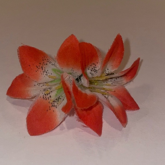 Accessories - Hair Accessories CLIP Orange Tropical Flowers & Coach Poppy